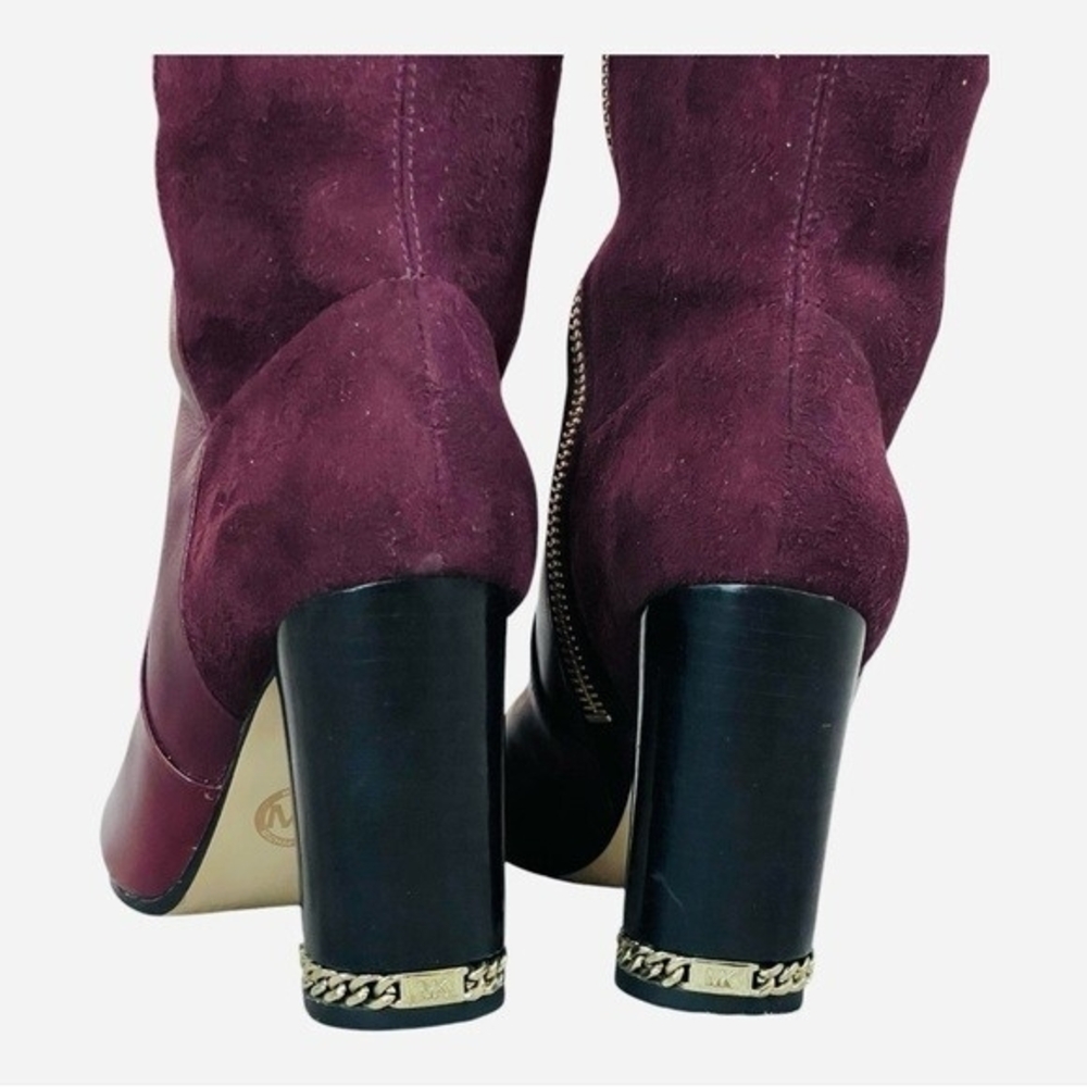 Michael Kors Sabrina Burgundy Leather Over-the-Knee Boots Size 5.5 - Picture 10 of 12
